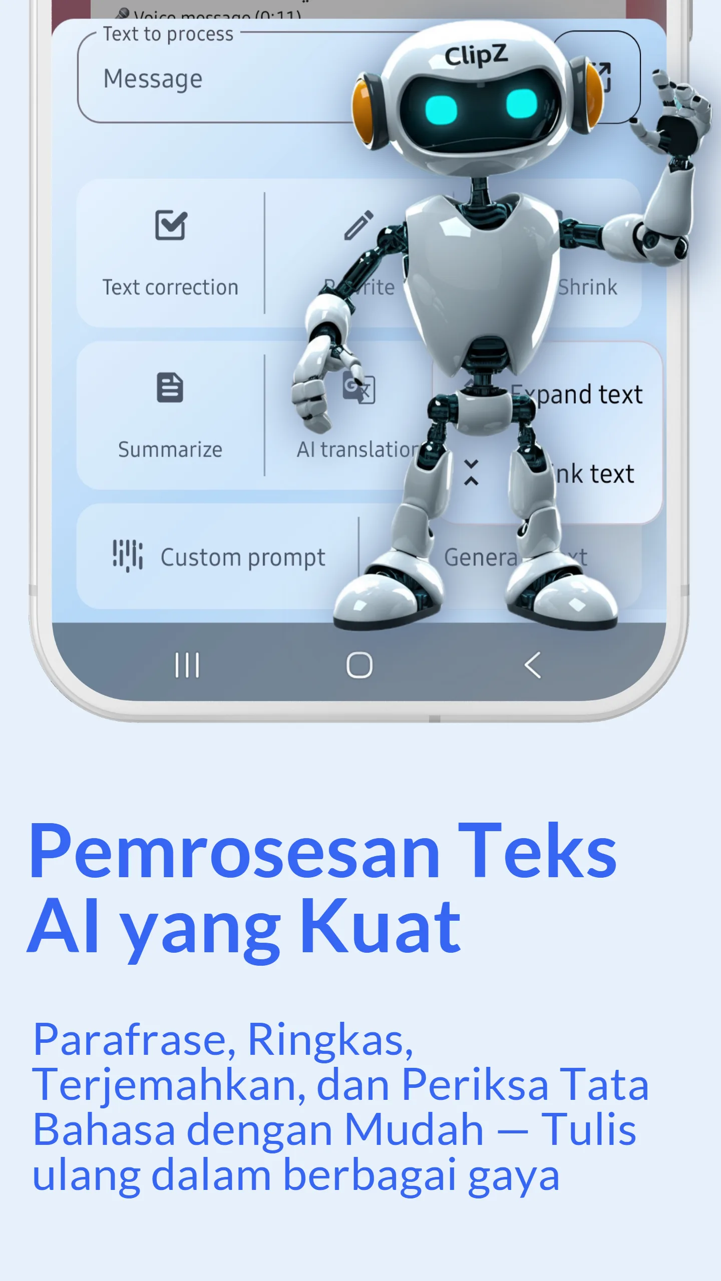 Antarmuka Alat Teks AI ClipZ dan Alat Parafrase AI