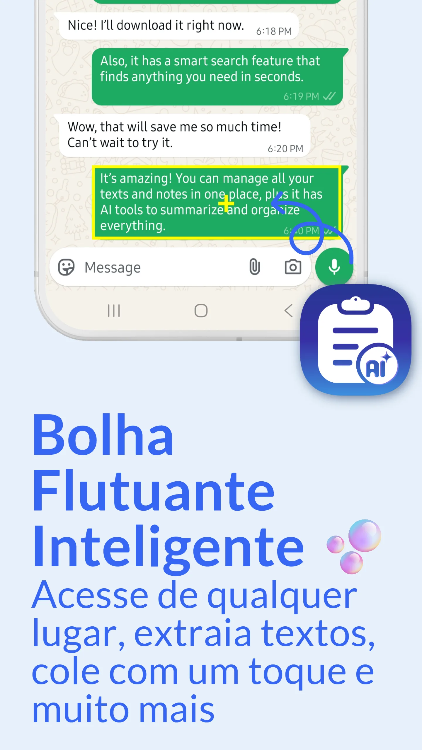 Widget de Bolha Flutuante ClipZ
