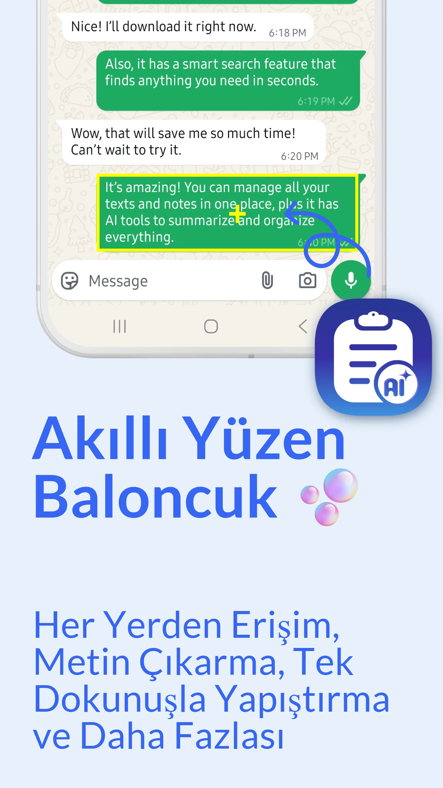ClipZ Yüzen Baloncuk Widget'ı